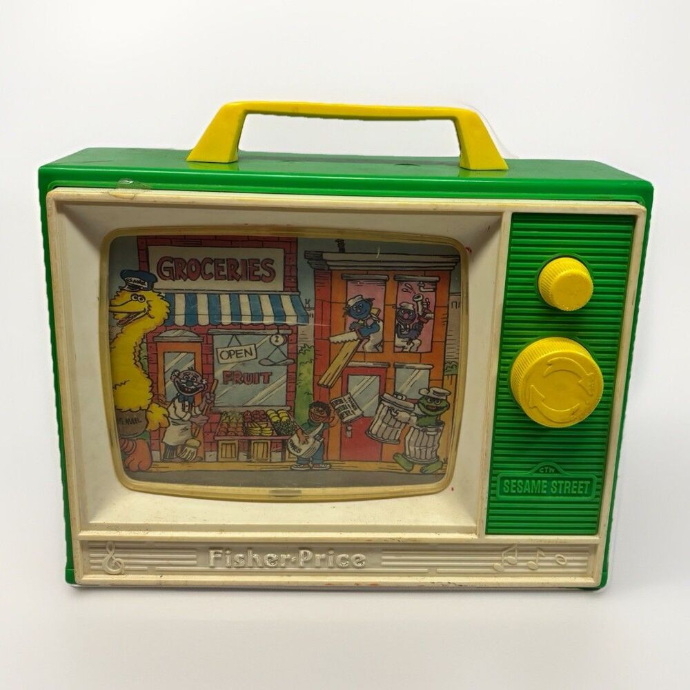VTG Fisher Price Sesame Street Music Box TV Muppets People In Your Neighborhood
